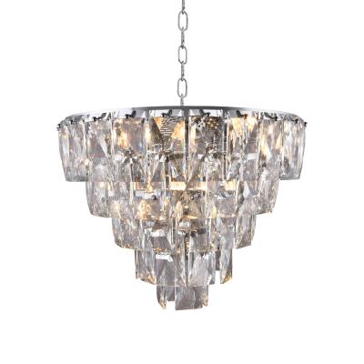 China Modern Decorative Indoor Lighting Best Selling Modern Luxury K9 Crystal Chandelier Lighting Hanging Chrome LED Crystal Lamps For Dining Room for sale