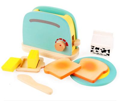 China Educational Wooden Role Playing Game Kids Toys Kitchen Mini Bread Maker Wooden Toys for sale