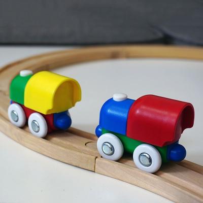 China Thomas Wooden Railway System Natural Toy Train Box Set Wooden Magnetic Train Track Toy Set For Children for sale