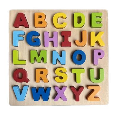 China 26 Pcs Constitution Children's Wooden Puzzle Knowledge Uppercase Wooden Educational Alphabet Toy Baby Wooden Puzzle For Toddler for sale