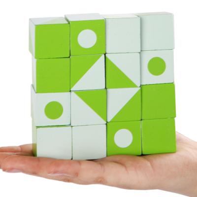 China Educational DIY TOY Wooden Matching Blocks Puzzles 3d iron box jigsaw puzzle for kids cubic space logic puzzle game for sale