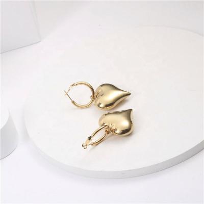 China Wholesale Jewelry Stainless Steel Nickel Free Lead Free Hollow Heart Dangle Earring Drop Earring for sale