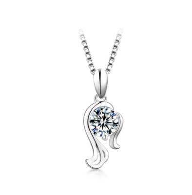 China S925 Sterling Silver Moissanite Pendant Necklace D CLASSIC constellation 1ct Moissanite 12 color Moissanite Pendant Necklace for sale