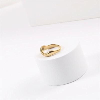 China Lead Free Nickel Free 18K Gold Plated Twisted Rings For Women Finger Ring 2021 for sale