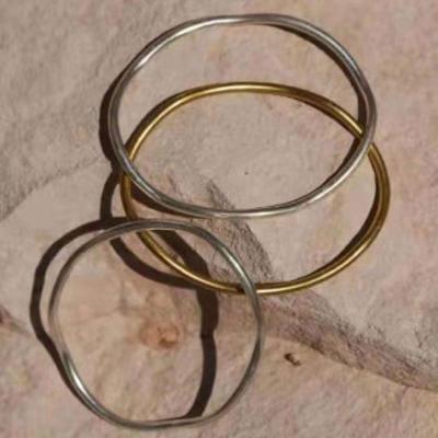 China Lead Free Nickel Free PVD Gold Plated Irregular Charm Bangle Bracelet Bangle Stainless Steel Wholesale Fashion Jewelry for sale