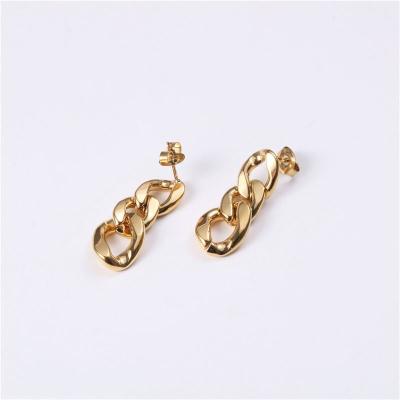 China Lead Free Nickel Free Gold Plated Link Chain 18K Earring Stainless Steel Dangle Earring Gold Jewelry 2020 for sale