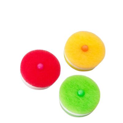 China Sustainable Eco Friendly Multi Purpose Kitchen Round Dishes Washing Sponge With Suction Cups for sale