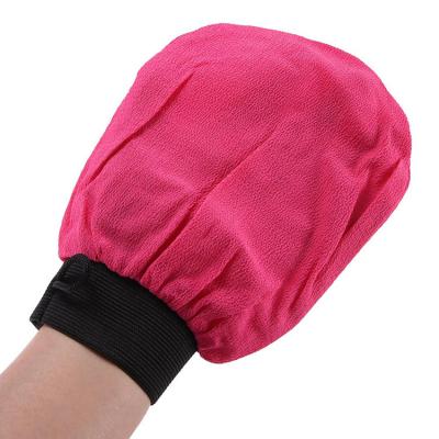 China EXFOLIATING Silk Bath Scrub Moroccan Glove Hammam Exfoliating Body Tan Massage Glove Exfoliator Facial Glove for sale