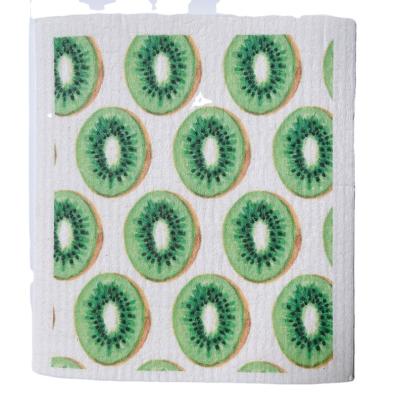 China 2022 Viable Customized Printed Cellulose Cotton Dish Cloth Cellulose Reusable Sponge Cloth for sale