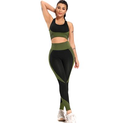 China Wholesale Breathable Comfortable Sportswear Women Yoga Leggings Running Lady Gym Yoga Workout Set 3 Piece Set for sale