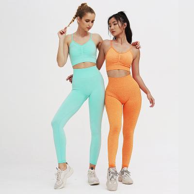 China Breathable Yoga Fashion Soft And Comfortable Solid Color Tight Fitting Wear Sports Slim Yoga Set for sale