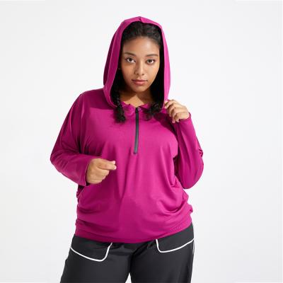 China Breathable Plus Size Hoodies Top Casual Sweatshirt Loose Gym Set Autumn Spring T-shirt Long Sleeve Running Blouse Yoga Suit for sale