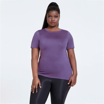 China Yoga Sports T-shirt Elastic Gym Plus Size Women's Quick Dry Shirts Anti-Shrink Full Body Fitness Suite Yoga T Shirts for sale