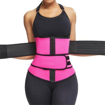 China 2022 New Antibacterial Designer Waist Trainer Neoprene 2 Strap Custom Black Gray Waist Trainer from Pinkand for sale