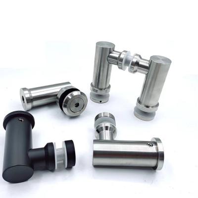 China Top quality modern bathroom door accessories glass ceiling to fixed point stainless steel door glass connector for sale