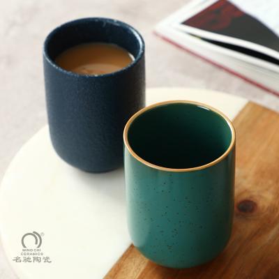 China SOULCHE Japan Style Ceramic Coffee Mugs Viable Mug 300ml Restaurant Straight Tumbler for sale