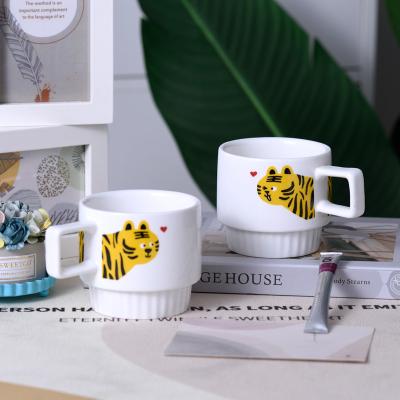 China SOULCHE Viable Ceramic Mugs Stackable Coffee Milk Attacks Tiger Mugs For Couples Ceramic Mugs for sale