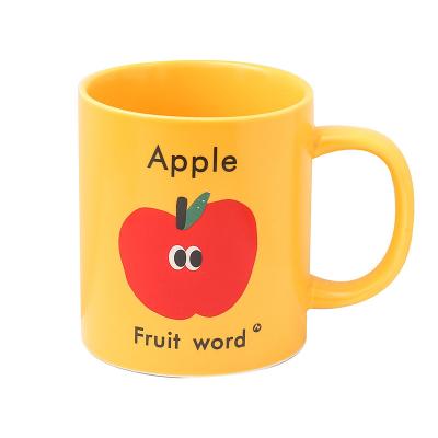 China SOULCHE Viable Ceramic Coffee Mugs Large Capacity Cup Student Cartoon Breakfast Mugs With Printing 480ML for sale