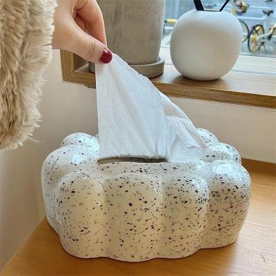 China Square Tissue Box SOULCHE Tissue Box Tissue Decoration Table Rack Napkin Box Nordic Luxury Living Room Ceramic Easy Storage Box for sale