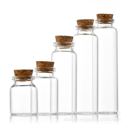 China Gift & Craft SOULCHE Mini Bottles 37mm with Cork Lids Wishing Message Glass Bottles Vials Pudding Glass Jar with Cork Stopper Label Bottles for sale