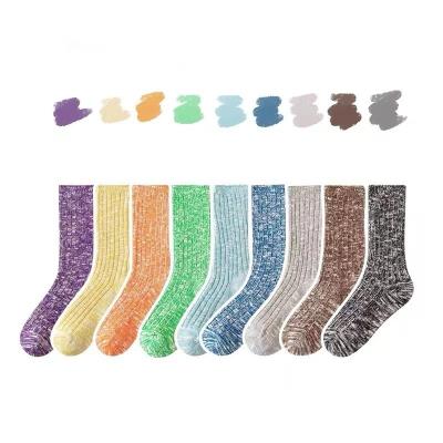 China Sporty WUYANG FACTORY WY-094 Wholesale women slub yarn marled twisted socks with colorful slouch sock with multi colors to be selected for sale