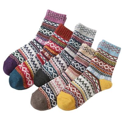 China Sustainable WUYANG FACTORY  Warm Winter Socks Thick Thermal Soft Plush Fuzzy Blend Knitting  Socks for Women for sale