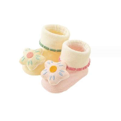 China Breathable WUYANG FACTORY Multi-color sweet baby girls sneaker infant toddler socks Non-Slip baby girls Bow ornament socks for sale