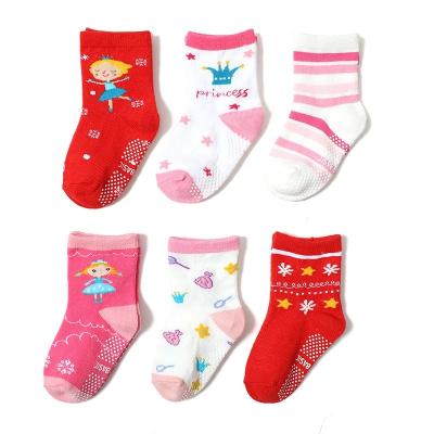 China Breathable WUYANG wholesale  anti-slip baby socks grip colorful children socks custom logo for sale