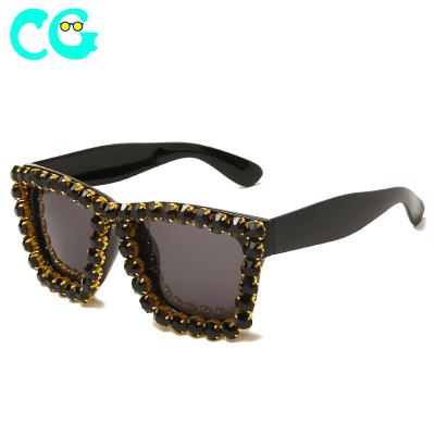 China Fashion sunglasses adjust color diamond shiny night stage glasses props bar birthday tide wedding photo paty sunglasses for sale