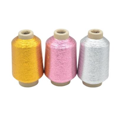 China Good Quality Weaving Popular Hot Selling Rainbow Shimmer Golden Silver Shiny Metallic Yarn for sale