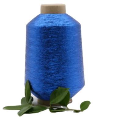 China Weaving Top Selling Guaranteed Quality Metallic Yarn Dyed Colors MX Type Blue Color Yarn Decorations Flash Soft Delicate Line for sale