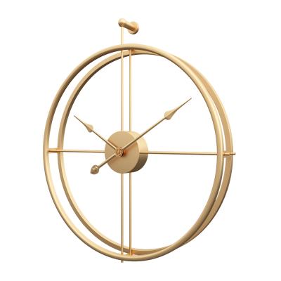 China Silent Quartz Needle 3D Wall Clock Antique Home Office Bedroom Decor Gold Black Wall Clock Style for sale