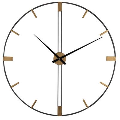 China Nordic simple antique simple ring clock living room dining room metal clock iron wall style creative wall clock for sale