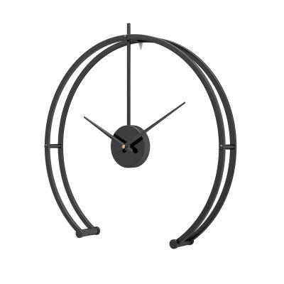 China Outdoor wall clock iron metal style wall clock antique minimalist decorative garden decoration wall hanging abstract wall clock for sale