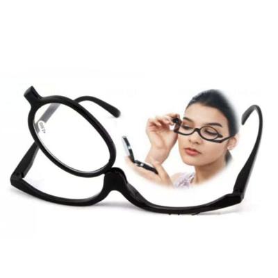 China 2021 new retractable rotating folding reading glasses for the elderly one-sided cosmetic glasses for sale