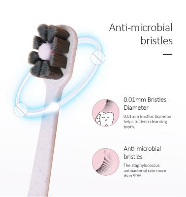 China High Quality Disposable Charcoal Soft Stiffeners Biodegradable Wheat Culture Straw Toothbrush for sale