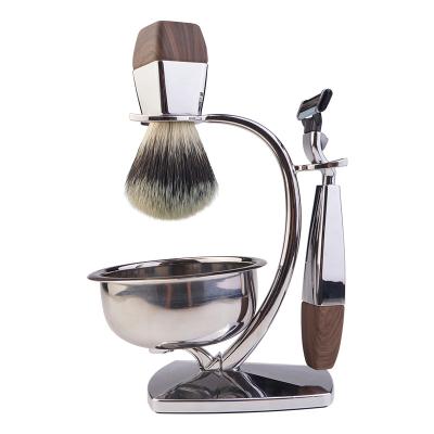 China Men's Grooming Andor Boar Bristles Shaving Brush Set Wholesale Razor With Stand And Bowl for sale