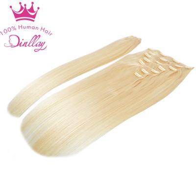 China 12A Top Grade Silky Straight Hair Clip In Hair Extension 613 Blonde Hair Extension Vendor for sale