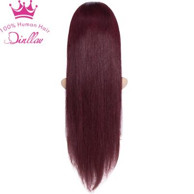 China 99j HD Transparent Straight Lace 13x6 Straight Lace Front Human Hair Wigs Pre Plucked With Baby Hair Brazilian Hair Wig Seller for sale