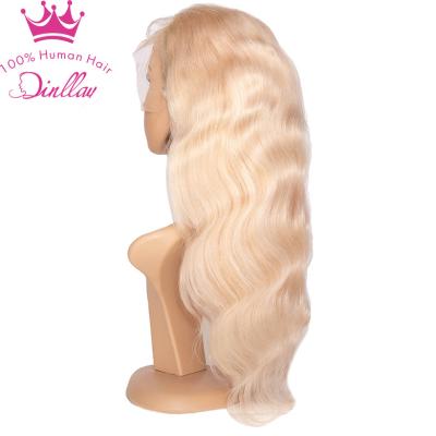 China Right hot sale! ! 13x6 Body Wave Lace Front Wigs 613 Blonde Brazilian Hair Pre Plucked With Baby Hair for sale