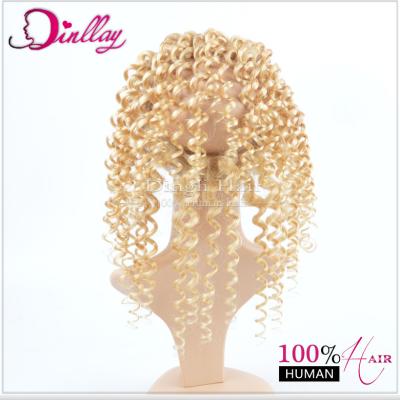 China 100% hot hair sale! ! Brazilian Hair 360 Full Lace Frontal Blonde Curly Hair 613 Pre Plucked With Baby Hair 360 Vendor for sale