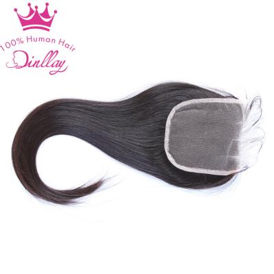 China HD Transparent Straight 4x4 Lace Closure Swiss Hair Pre Plucked With Baby Hair Lace Closure Seller for sale