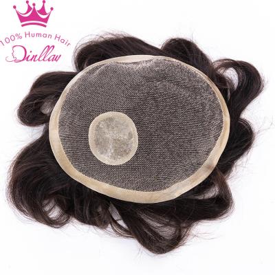 China Hand-tying High Quality Men Toupee Hair Replacement System 100% Indian Mono Fine Glue Wigs For Men Toupee for sale