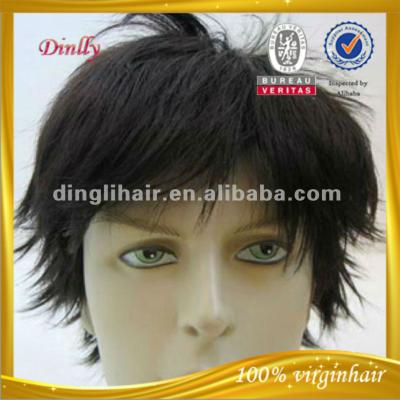 China Best Selling Silky Wave Straight Wholesale Unprocessed Long Hair Wigs For Men for sale