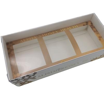 China Customized Honey Product Sets Custom Paper Packaging Box With Clear Lid for sale