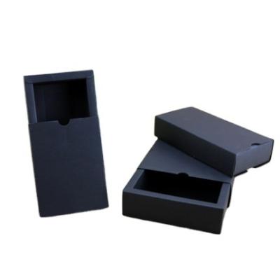 China Factory Customized Wholesale Custom Black Cardboard Drawer Packaging Paper Box for sale