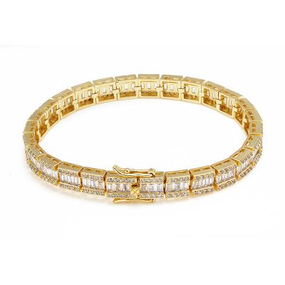 China Pure 18k Gold Hop Tennis Bracelet Diamond Tennis Chain Vintage Hip Bracelet Products for sale