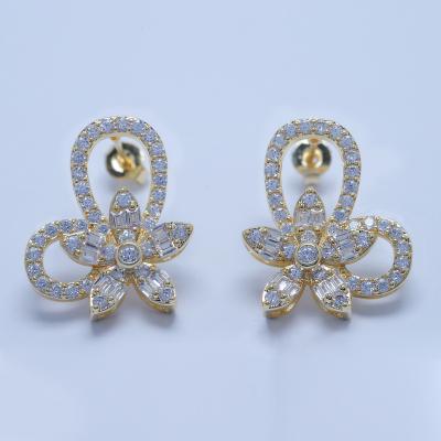 China Other Fashion Dubai Copper Jewelry 18k Gold Gold Plated Child Flower Earring for sale