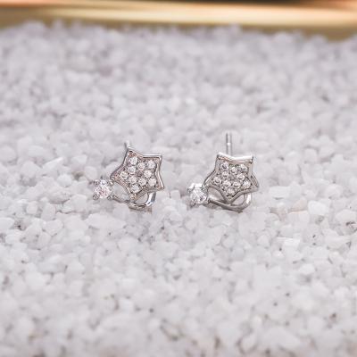 China Other New Look Bling Rhinestone Star Charm Stud Twinkle Earrings For Women Big Crystal Star Pentagram Stud Earrings for sale