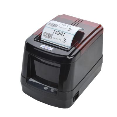 China HOIN Black and White USB Desktop 3 Inch Thermal Label Barcode Printer with Black and Red Cover for sale